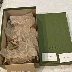 Gucci Olive Green Shoe Box with Accessories